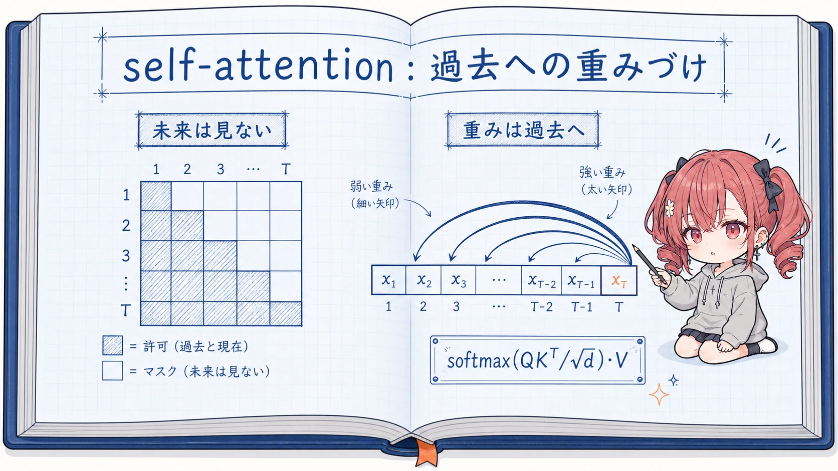 self-attention の概念図